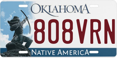 OK license plate 808VRN