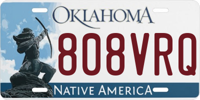 OK license plate 808VRQ