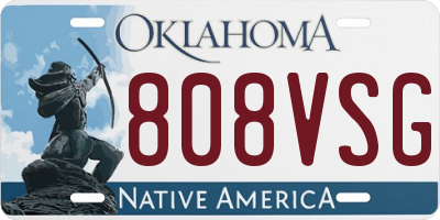 OK license plate 808VSG