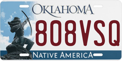 OK license plate 808VSQ