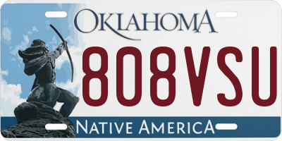 OK license plate 808VSU