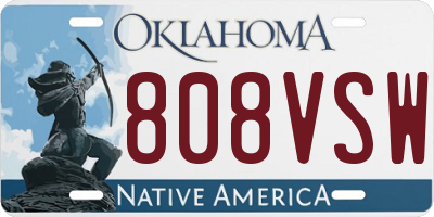 OK license plate 808VSW