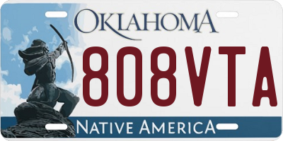 OK license plate 808VTA