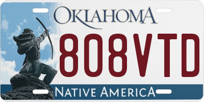 OK license plate 808VTD