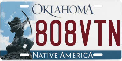 OK license plate 808VTN
