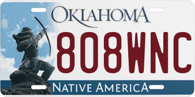 OK license plate 808WNC
