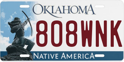OK license plate 808WNK