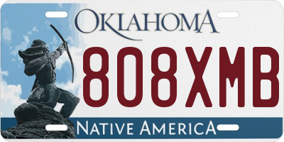 OK license plate 808XMB