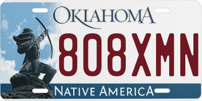 OK license plate 808XMN