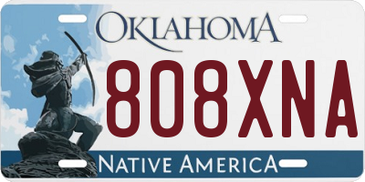 OK license plate 808XNA