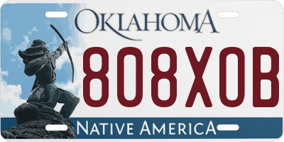 OK license plate 808XOB