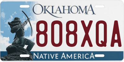 OK license plate 808XQA