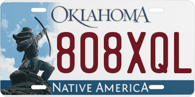OK license plate 808XQL