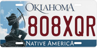 OK license plate 808XQR