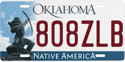 OK license plate 808ZLB