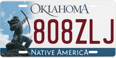 OK license plate 808ZLJ