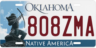 OK license plate 808ZMA