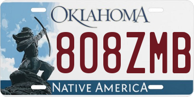 OK license plate 808ZMB