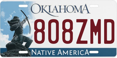 OK license plate 808ZMD