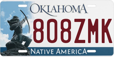 OK license plate 808ZMK