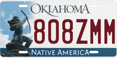 OK license plate 808ZMM