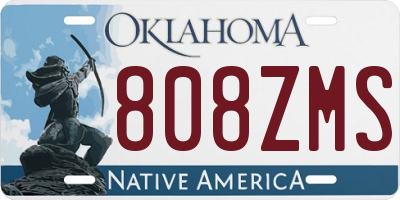 OK license plate 808ZMS