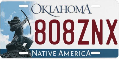 OK license plate 808ZNX
