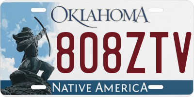OK license plate 808ZTV