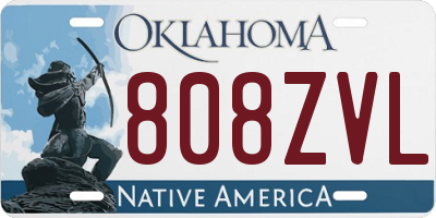 OK license plate 808ZVL