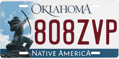 OK license plate 808ZVP