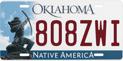 OK license plate 808ZWI