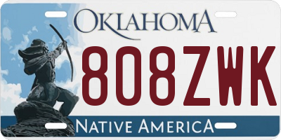 OK license plate 808ZWK
