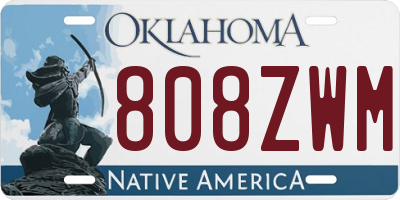 OK license plate 808ZWM