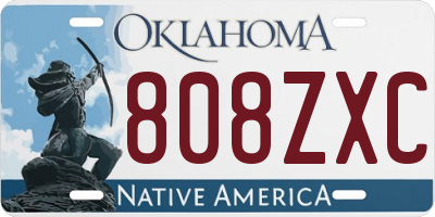 OK license plate 808ZXC