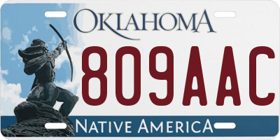 OK license plate 809AAC