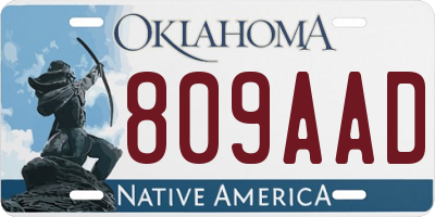 OK license plate 809AAD