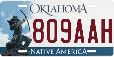 OK license plate 809AAH