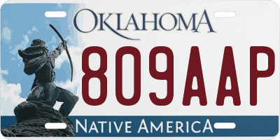 OK license plate 809AAP