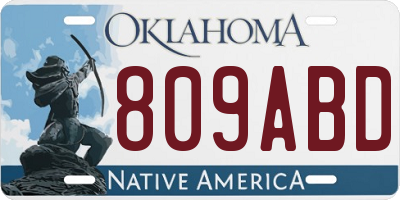 OK license plate 809ABD