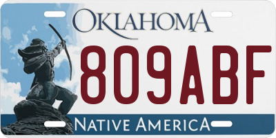 OK license plate 809ABF
