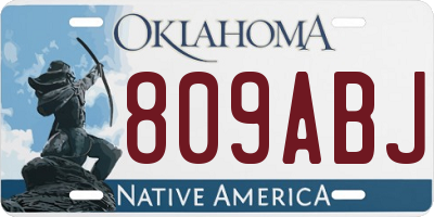 OK license plate 809ABJ
