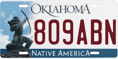 OK license plate 809ABN