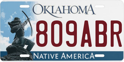 OK license plate 809ABR