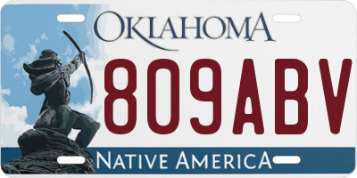 OK license plate 809ABV