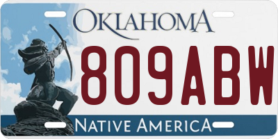 OK license plate 809ABW