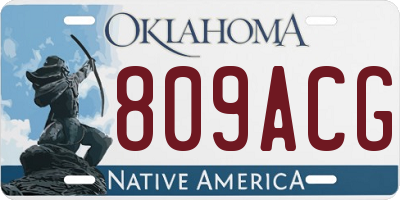 OK license plate 809ACG