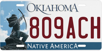 OK license plate 809ACH