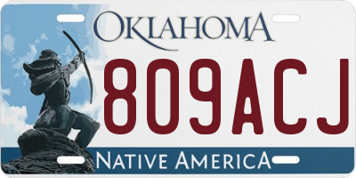 OK license plate 809ACJ