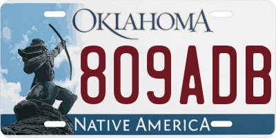 OK license plate 809ADB