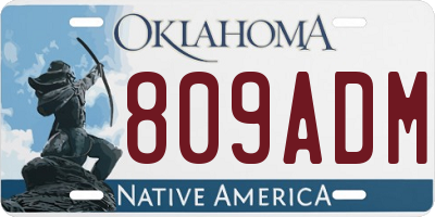 OK license plate 809ADM